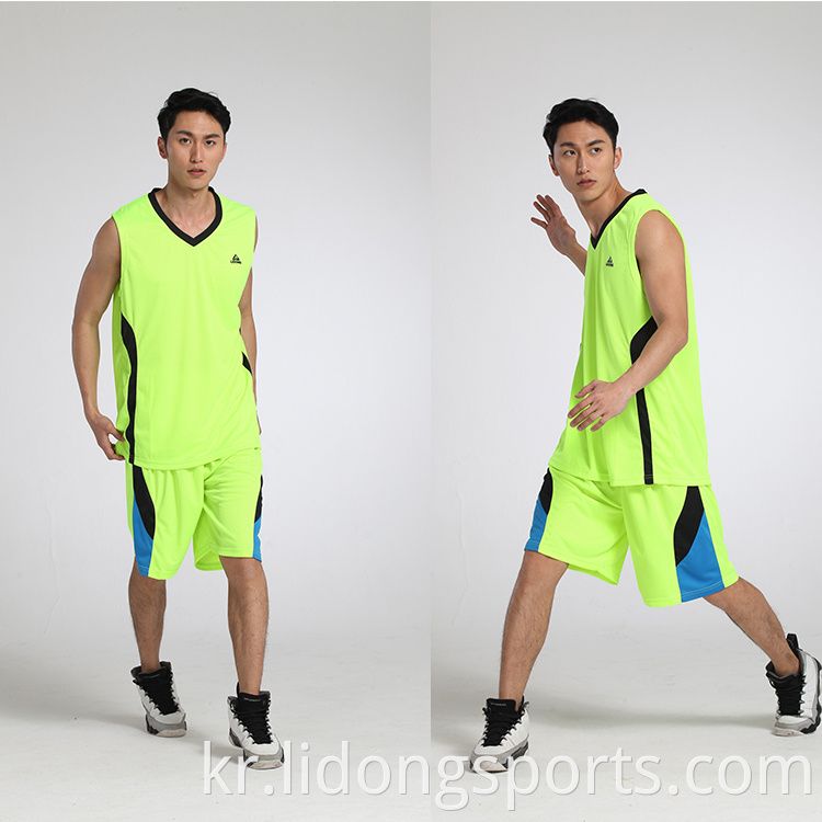새로운 스타일 로고 디자인 스포츠웨어 농구 착용 남자 세트 성인 농구 저지 유니폼